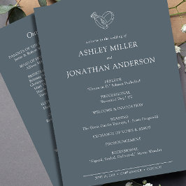 Elegante moderne, einfache Elemente Hochzeit Programm