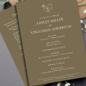 Elegante moderne, einfache Elemente Hochzeit Programm