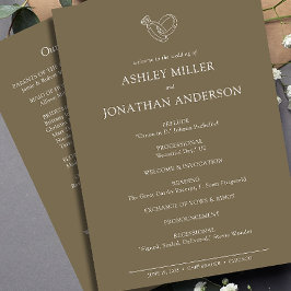 Elegante moderne, einfache Elemente Hochzeit Programm