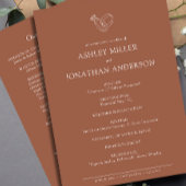 Elegante moderne, einfache Elemente Hochzeit Programm