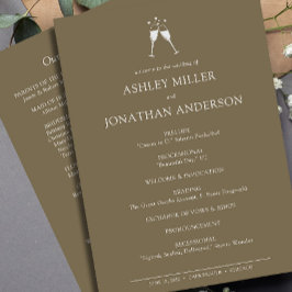 Elegante moderne, einfache Elemente Hochzeit Programm