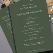 Elegante moderne, einfache Elemente Hochzeit Programm