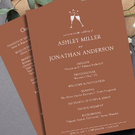 Elegante moderne, einfache Elemente Hochzeit Programm