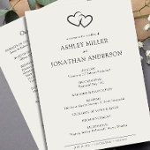 Elegante moderne, einfache Elemente Hochzeit Programm