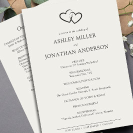 Elegante moderne, einfache Elemente Hochzeit Programm