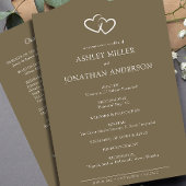 Elegante moderne, einfache Elemente Hochzeit Programm