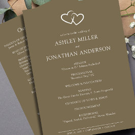 Elegante moderne, einfache Elemente Hochzeit Programm