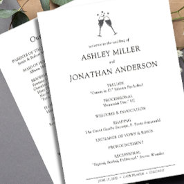 Elegante moderne, einfache Elemente Hochzeit Programm