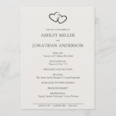 Elegante moderne, einfache Elemente Hochzeit Programm (Vorderseite)