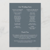 Elegante moderne, einfache Elemente Hochzeit Programm (Rückseite)