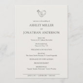 Elegante moderne, einfache Elemente Hochzeit Programm (Vorderseite)