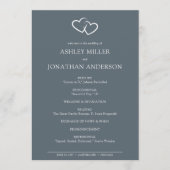 Elegante moderne, einfache Elemente Hochzeit Programm (Vorderseite)