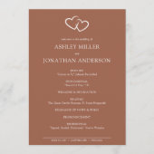 Elegante moderne, einfache Elemente Hochzeit Programm (Vorderseite)