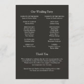 Elegante moderne, einfache Elemente Hochzeit Programm (Rückseite)