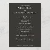 Elegante moderne, einfache Elemente Hochzeit Programm (Vorderseite)