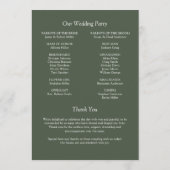 Elegante moderne, einfache Elemente Hochzeit Programm (Rückseite)