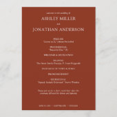 Elegante moderne, einfache Elemente Hochzeit Programm (Vorderseite)