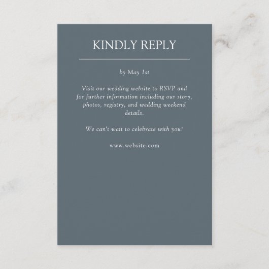 Elegante moderne, einfache Elemente Hochzeit RSVP Karte (Vorderseite)