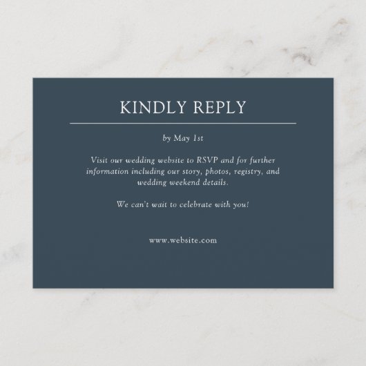 Elegante moderne, einfache Elemente Hochzeit RSVP Karte (Vorderseite)