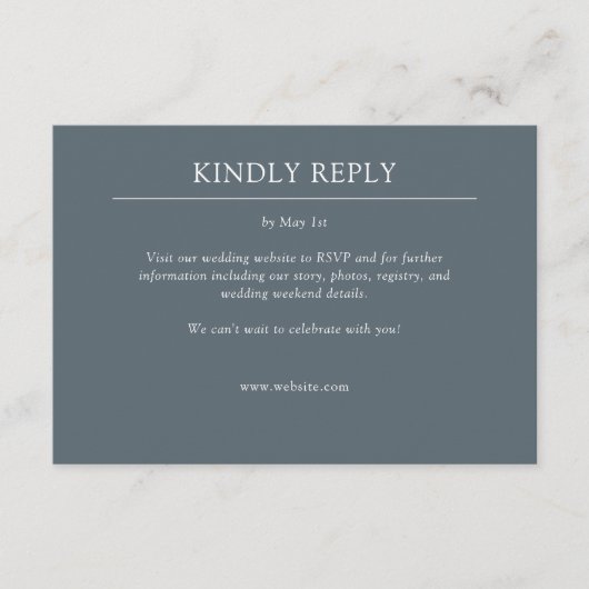 Elegante moderne, einfache Elemente Hochzeit RSVP Karte (Vorderseite)
