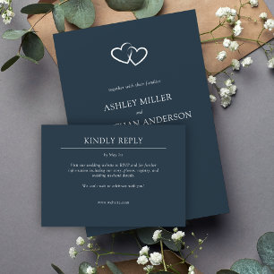 Elegante moderne, einfache Elemente Hochzeit RSVP Karte