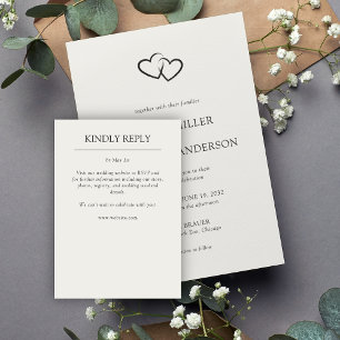 Elegante moderne, einfache Elemente Hochzeit RSVP Karte
