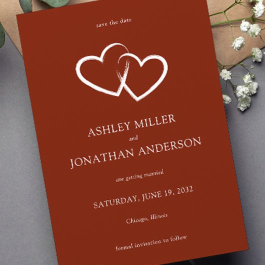 Elegante moderne, einfache Elemente Hochzeit Save The Date