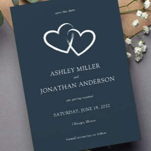 Elegante moderne, einfache Elemente Hochzeit Save The Date