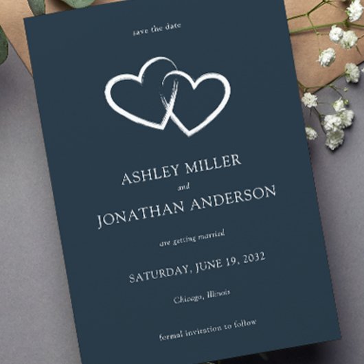 Elegante moderne, einfache Elemente Hochzeit Save The Date