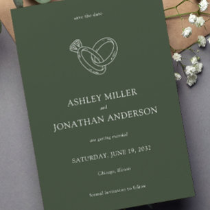 Elegante moderne, einfache Elemente Hochzeit Save The Date