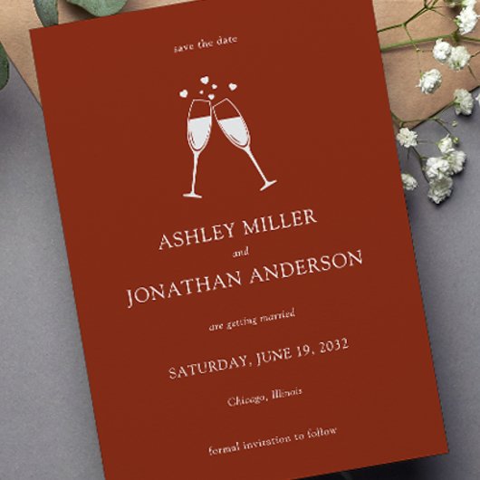 Elegante moderne, einfache Elemente Hochzeit Save The Date