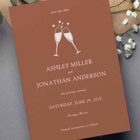 Elegante moderne, einfache Elemente Hochzeit Save The Date