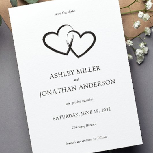 Elegante moderne, einfache Elemente Hochzeit Save The Date