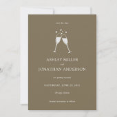 Elegante moderne, einfache Elemente Hochzeit Save The Date (Vorderseite)