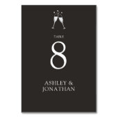 Elegante moderne, einfache Elemente Hochzeit Tischnummer (Vorderseite)