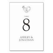 Elegante moderne, einfache Elemente Hochzeit Tischnummer (Rückseite)