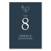 Elegante moderne, einfache Elemente Hochzeit Tischnummer (Vorderseite)