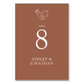 Elegante moderne, einfache Elemente Hochzeit Tischnummer (Rückseite)