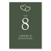 Elegante moderne, einfache Elemente Hochzeit Tischnummer (Vorderseite)