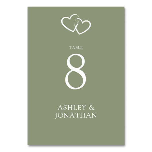 Elegante moderne, einfache Elemente Hochzeit Tischnummer (Vorderseite)