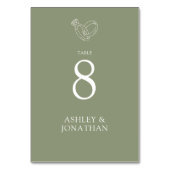 Elegante moderne, einfache Elemente Hochzeit Tischnummer (Rückseite)