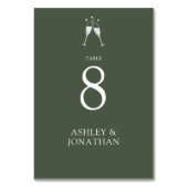 Elegante moderne, einfache Elemente Hochzeit Tischnummer (Rückseite)