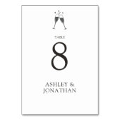 Elegante moderne, einfache Elemente Hochzeit Tischnummer (Rückseite)