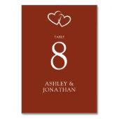 Elegante moderne, einfache Elemente Hochzeit Tischnummer (Rückseite)