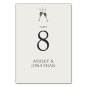 Elegante moderne, einfache Elemente Hochzeit Tischnummer (Vorderseite)