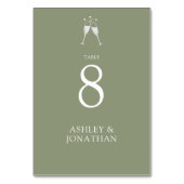 Elegante moderne, einfache Elemente Hochzeit Tischnummer (Vorderseite)