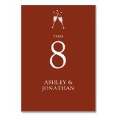 Elegante moderne, einfache Elemente Hochzeit Tischnummer (Vorderseite)