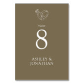 Elegante moderne, einfache Elemente Hochzeit Tischnummer (Vorderseite)