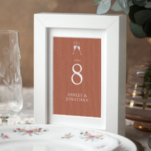 Elegante moderne, einfache Elemente Hochzeit Tischnummer