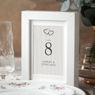 Elegante moderne, einfache Elemente Hochzeit Tischnummer